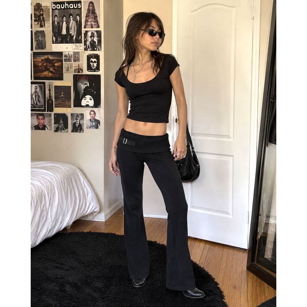 FRANKIES BIKINIS Black Pants Trousers  Women's Size Small